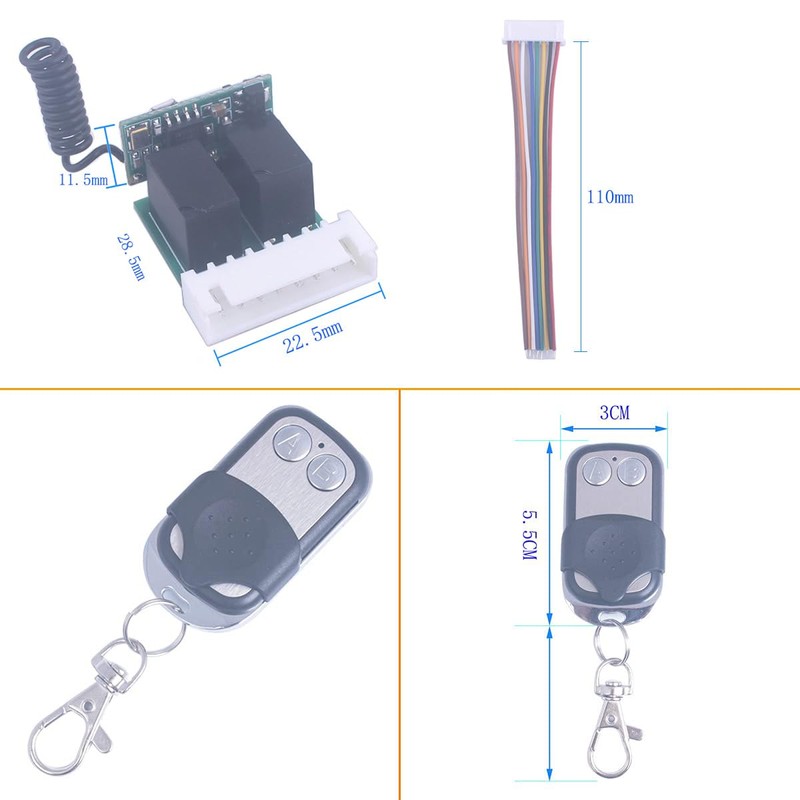 Mini 3.7V-12V 5V 6V 2 Channel Relay Remote Switch Wireless