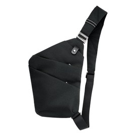 Carfany Anti-Theft Crossbody Sling Bag Unisex Slim Water Resistant Shoulder Bag Outdoor Casual Hiking Daypack, Black