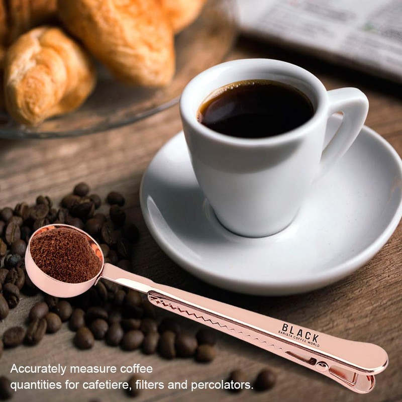 TOPINCN Cucharas de medir de Oro Rosa/Cuchara de café Manija