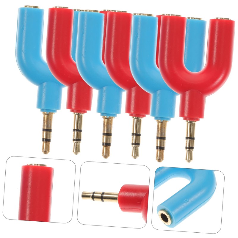 CIYODO 6pcs u Shape Headphone Splitter Adapter to Aux y