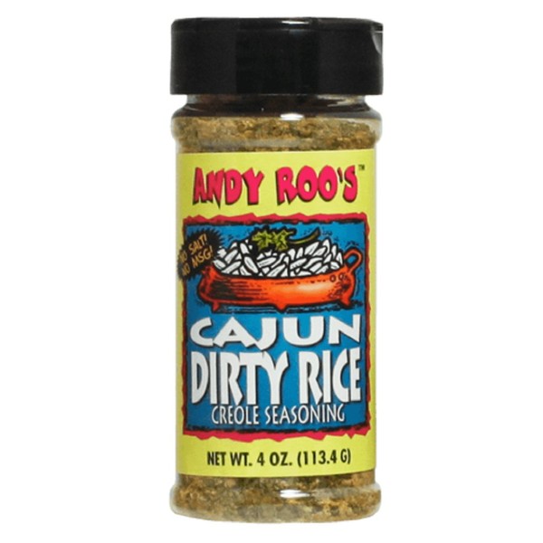Andy Roo's Salt-Free Cajun Dirty Rice Creole Seasoning, 4 Ounce