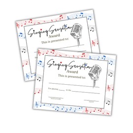 Singing Sensation Awards 30pk 8.5x11” Superlatives Choir Voice Vocal Performance 1st Place Winner Lessons Instructor Trophy Medal