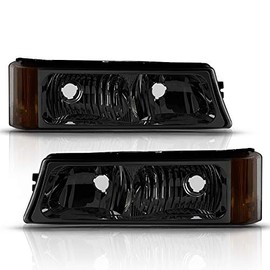 ACANII - For 2003-2006 Chevy Silverado 1500 2500 3500 Smoked Lens Parking Lights Bumper Signal Lamps Pair Set Left+Right