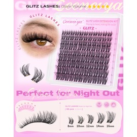 5 Styles Lash Clusters Kit, GLITZ/MANGA/WIWI/BOTTOM Cluster Eyelash Extensions, 3D Wispy Lashes Kit with Lash Bond and Seal, Remover and Lash Extension Tools for Beginners, DIY at Home Easily
