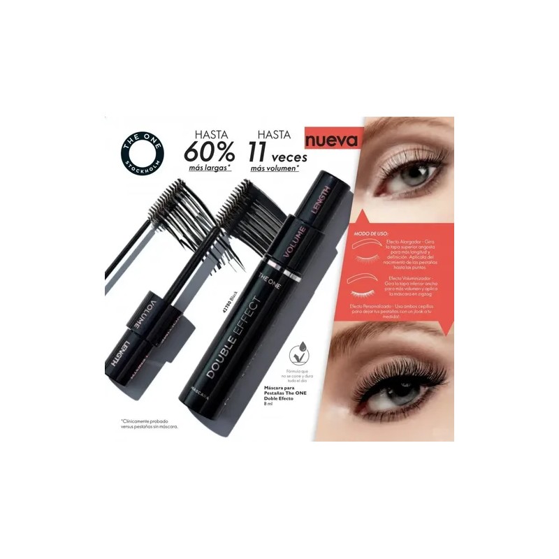 Mascara Para Pestañas Doble Efecto Largo-volumen Oriflame