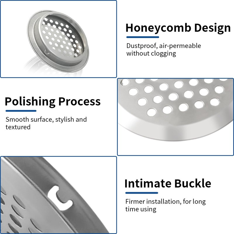 BuxiuGK Pack of 20 53 mm Stainless Steel Round Ventilation