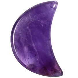 mookaitedecor Set of 5 Amethyst Moon Shape Palm Worry Stones for Anxiety and Jewellery Making, Stone Pendant for DIY Necklace, Reiki Chakra Healing Crystals Semi Precious Stones for Home Decor