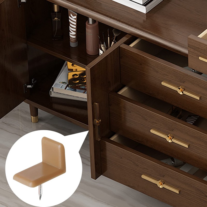 BENBO 30 Pcs Tack-in Drawer Glide L-Shape Drawer Slides and