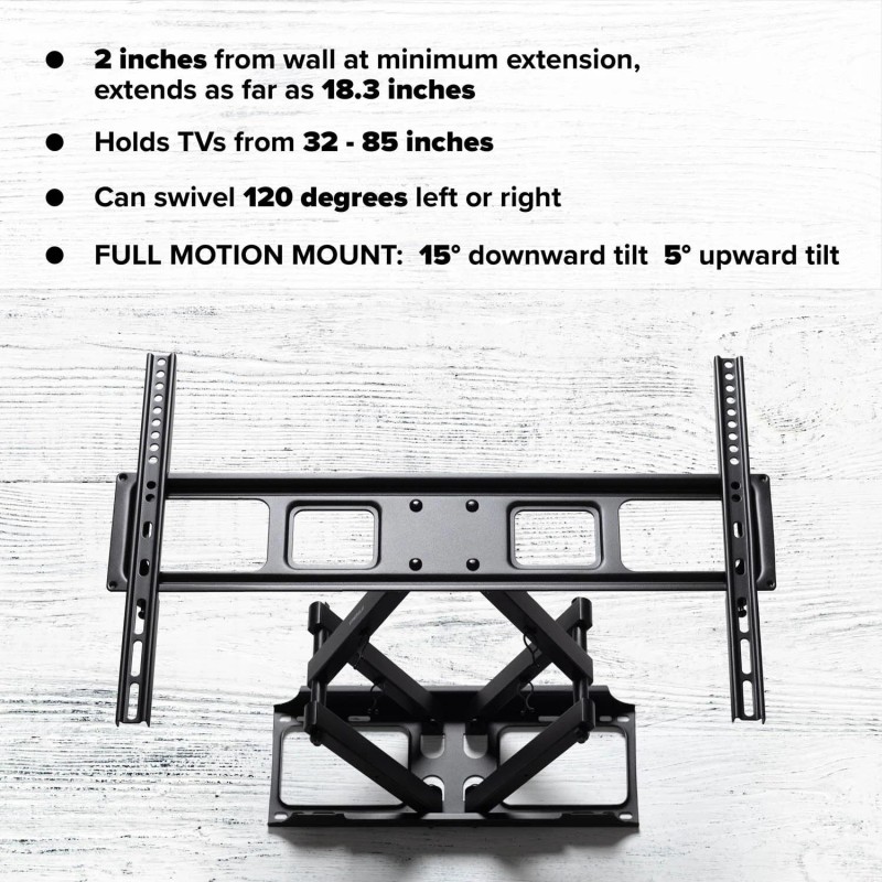 Emerald Full Motion TV Wall Mount Bracket for 37–85” TVs