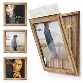 Emfogo Vinyl Record Frame Wall Front Opening, 3-Pack Album Frames for Vinyl Records Display, Vinyl Frame for 12x12 Inch LP Vinyl Record Cover Display (3 Pack/Carbonized Black)