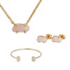 LuckyLy Set Juego de Joyería para Mujer con Cuarzo Rosa,