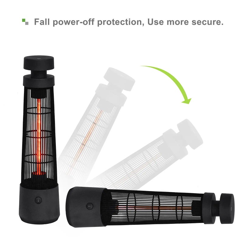 1200W IP55 Waterproof Infrared Electric Freestanding Patio Heater with Touch