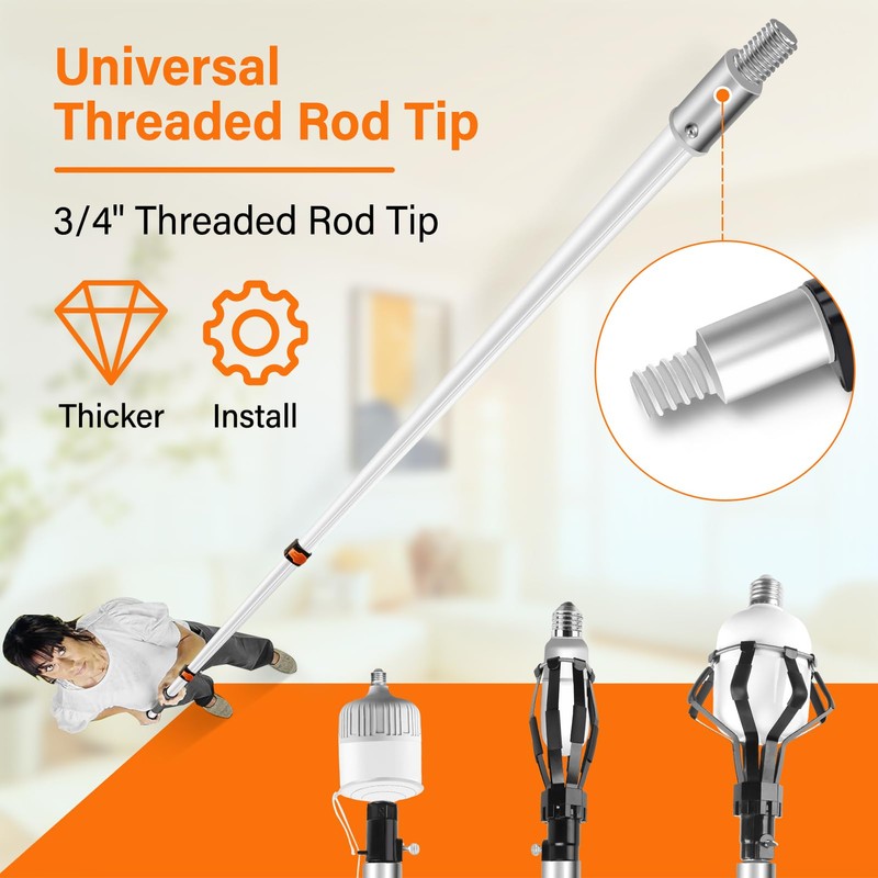 ACTREY Light Bulb Changer for High Ceilings with Extension Pole