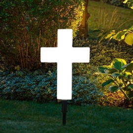 Solar Cross Garden Stake Outdoor Lights, Solar Cross for Cemetery, Solar Powered Cross Lights Stake, LED Jesus Cross Light Decoration Garden Cross Marker for Yards, Gardens, Patio