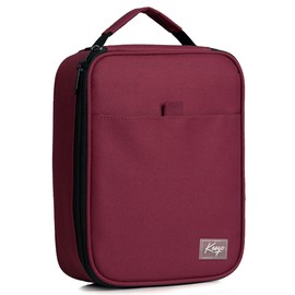 Kasgo Large Pencil Case, 54 Slots, Pencil Case, Pencil Case for School, Students, Work, Office, Art Pen Organiser Holder, School Material with 2 Removable Layers, Burgundy