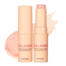 TBeautfave Collagen Multi Balm Stick, Collagen Stick, Anti Wrinkles Face Moisturiser Balm Stick, Hydrating Eye Balm Stick Lip Balm, Collagen Boosting Moisture Balm Stick for Face Eye Lip Neck, 7g