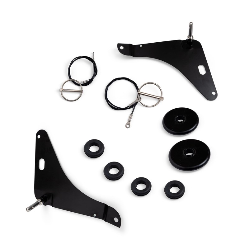 Melincars Hood Pin Kit for 2008-2016 Dodge Challenger, Black Steel