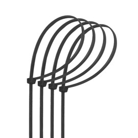 Kabelbinder aus Nylon, 3,6 x 250 mm, schwarz, 40 Stück, ideal für Bündelung von Kabeln und Befestigungen in Heimwerker- und Bastelprojekten.