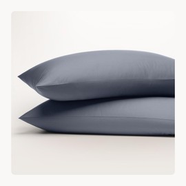 Seralino Cushion Cover 50 x 80 cm Blue (Set of 2) Made from 100% Organic Cotton, Oeko-Tex Certified, Pillowcase Soft and Breathable, Pillowcase 50 x 80 cm with Zip, Cushion Cover Anti Dust Mite