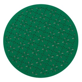 SARO LIFESTYLE 5108.G15R Provato Collection 100% Felt Cutwork Placemats (Set of 4), 15", Green