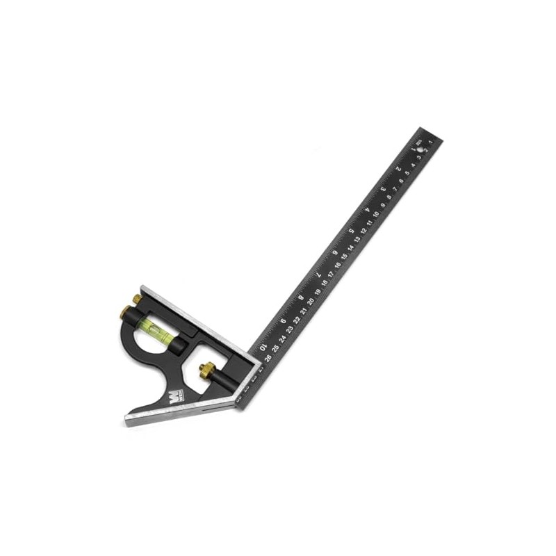 WEN ME144L 12-Inch Aluminum Combination Square with Bubble Level
