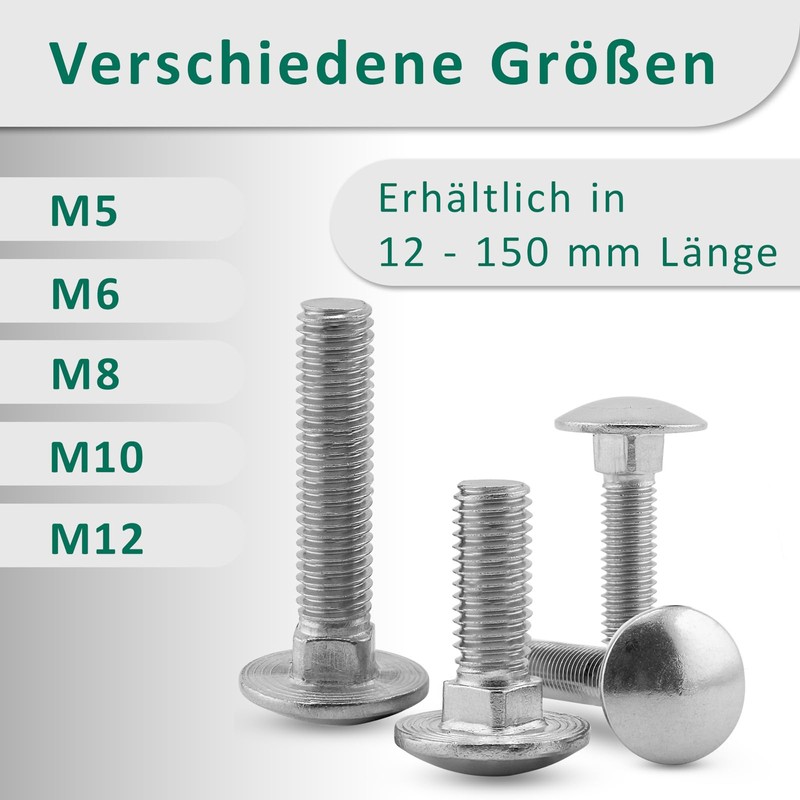 DSM - Carriage Bolts M6 x 45 mm DIN 603
