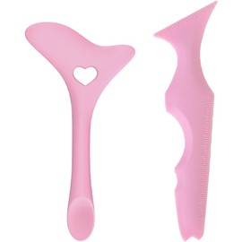 FLYSKY Plantillas para Delineador de Ojos, Silicona, 2 Piezas Herramienta Multifuncional de Maquillarse, Para Máscara de Pestañas, Sombra de Ojos, Lápiz Labial, Fácil de Limpiar y Aplicar