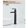 HOIGY Tall Bathroom Faucet Waterfall, Brass Bathroom Faucets Black Vessel