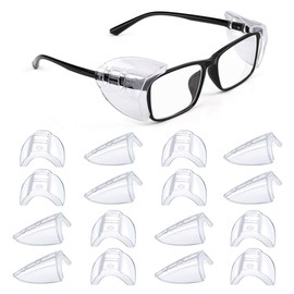 8 Pairs Eye Glasses Side Shields, Flexible Slip on Side Shields for Safety Glasses Fits Small to Large Eyeglasses Universal