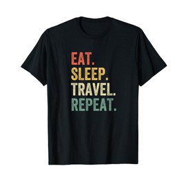 Eat Sleep Travel Repeat Funny Traveler Vintage T-Shirt