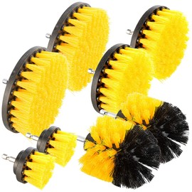 AGT Brush attachment: 8-piece brush set for drill and cordless screwdriver (brush attachment cordless screwdriver, brush attachment drill, electric cleaning brush)