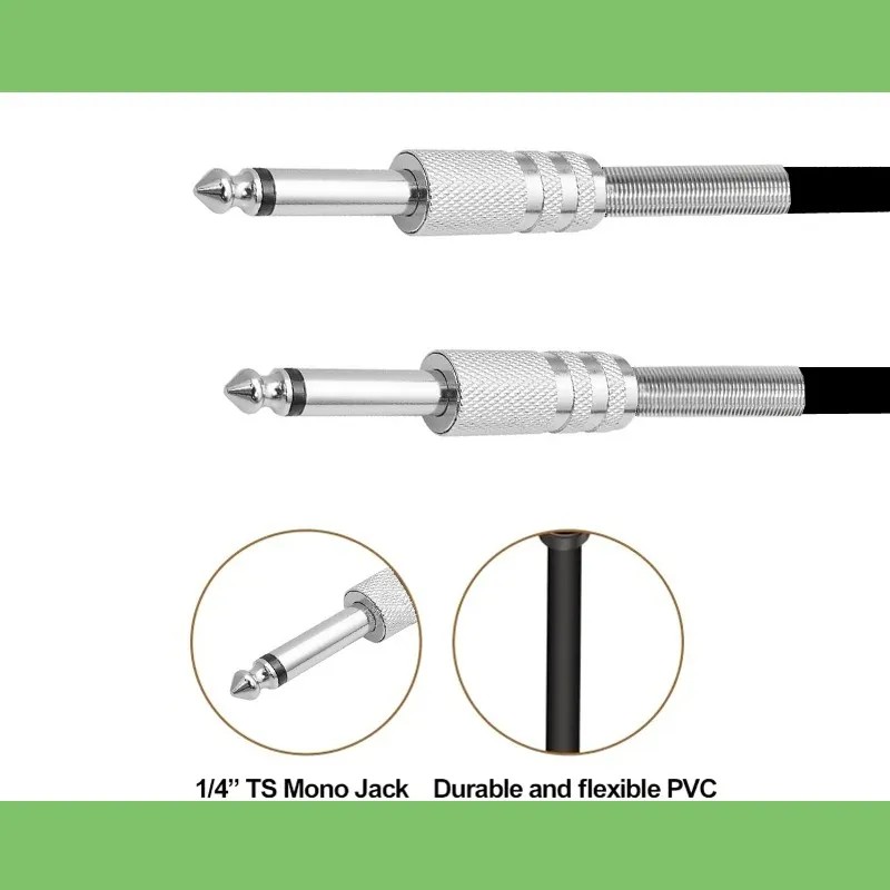 Cable Para Guitarra Plug 6.35mm 2 Metros Markimton 4pzas