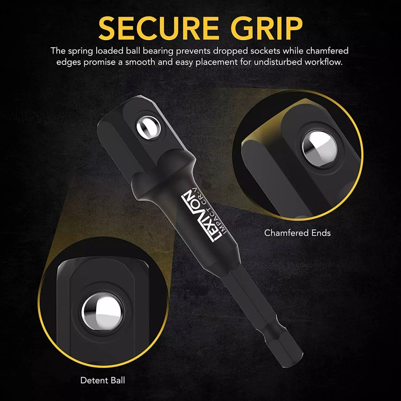 LEXIVON 6-Piece Impact Grade Socket Adapter Set - 3" &