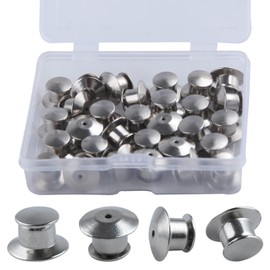 LEONTOOL 30 Stück Sicherungsstift-Verschlüsse, Metall-Pin-Rückschnalle, Verriegelungsstift-Halter, Verriegelungsverschluss, Nadelrückseite mit Aufbewahrungsetui, Ersatz-Pin-Rückseite für Broschen,