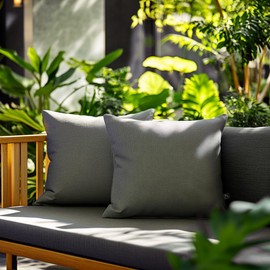 SALAD HOUSE Cushion Cover 45 x 45 cm, Grey - Recycled PET - Waterproof, Garden Decoration for Outdoor Use, Weatherproof, Cushion without Filling for Balcony/Patio/Beach/Lounge Rattan Chair, Cushion