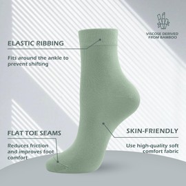 SERISIMPLE Women Thin Bamboo Socks Crew Lightweight Above Ankle Casual Dress Sock For Ladies Bootie Trouser 5 Pairs (Assorted4, Large)