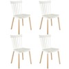 Simpol Home DSW Armless Modern Plastic Chairs with Wood Legs