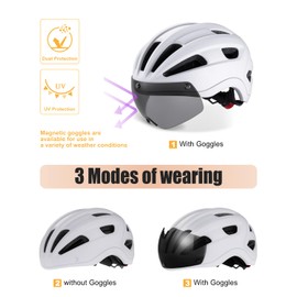 BATFOX Bike Helmet Casco para Bicicleta Adult Men Women Youth for Bicycle Cycling Helmets Kids 8-14 Bike Helmets Women Adult with Rechargeable LED Light