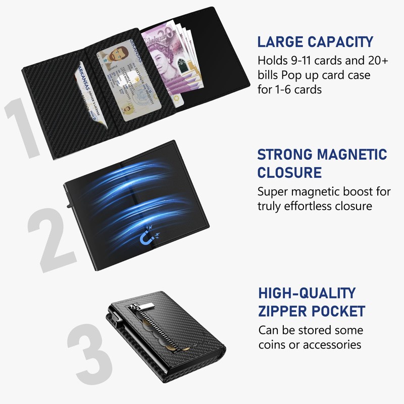 Mens Wallets, Slim Wallets for Men UK, RFID Blocking Aluminum