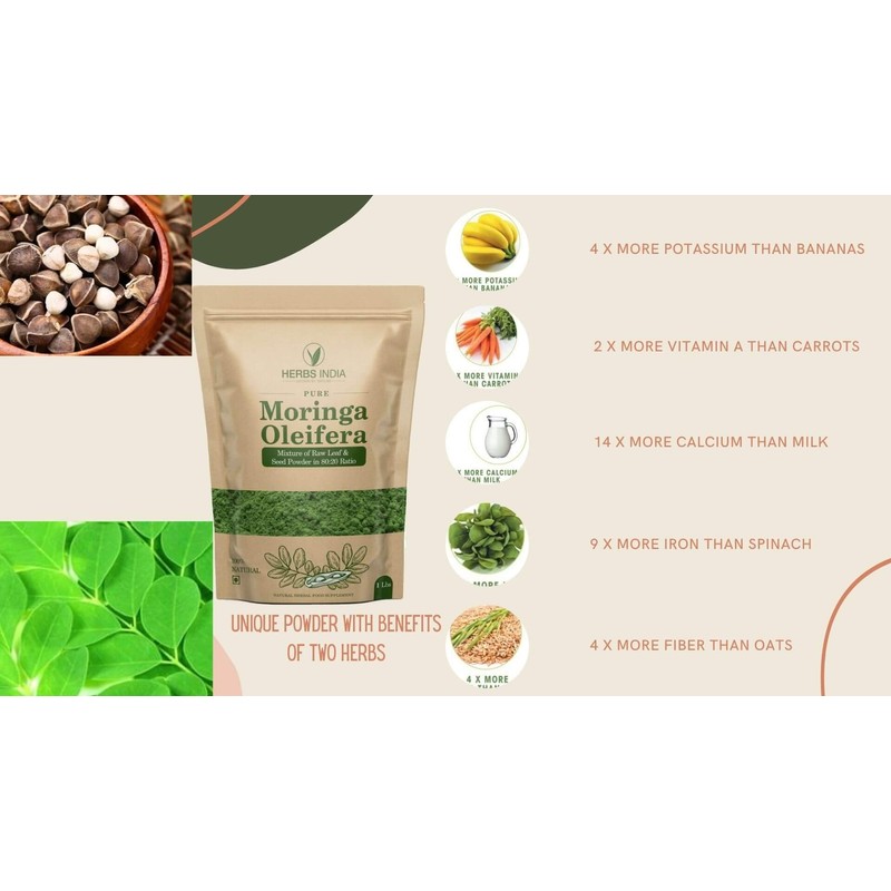 Way4Organic Moringa Oleifera Leaf and Seed Powder (80:20) Ratio 16