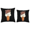 Poodle and Cat Ice Cream Shop Owner Throw Pillow