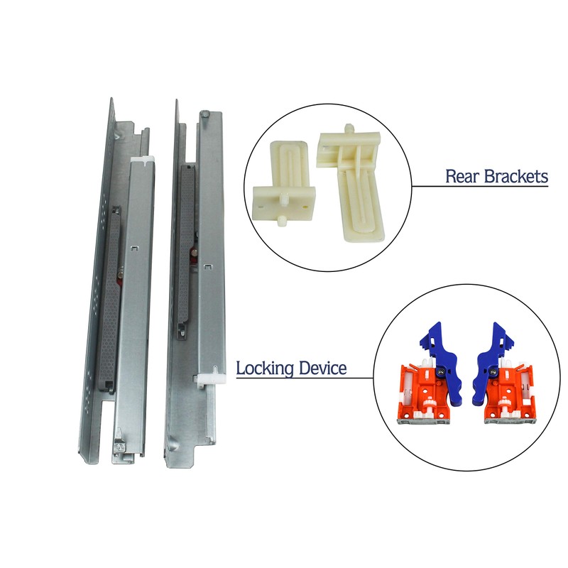 Berta (1 Pair) 21 Inch Soft Closing, 100 Lb Loading