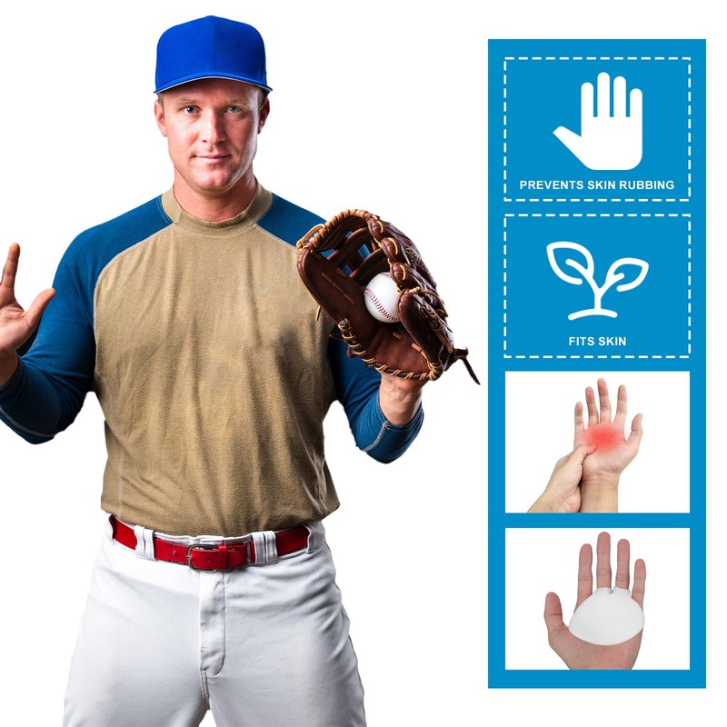 lasuroa 2pcs Baseball Palm Pads, Elastic Shock Absorbing Soft Thumb