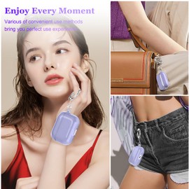 MHYALUDO Compatible with AirPods Pro 3 Case 2025, Military-Grade Shockproof, Soft TPU Highly Transparent Anti-Yellowing for AirPods Pro 3 Case with Cleaning Kit & Cute Round Buckle, Clear Purple