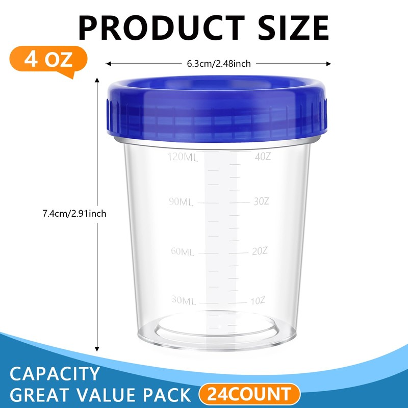 XSEINO 24 Pack 4oz Salad Dressing Container to Go,Small Transparent