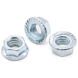 5/8"-11 Serrated Flange Hex Nuts, Carbon Steel, Zinc Plated Finish, Hexagon Nuts with Serrated Flange Washer Head, by Glvaner, 6 PCS