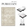 PureCozy 4x6 Beige Washable Area Rug Non Slip Vintage Carpet