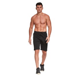 Tansozer Pantalones cortos deportivos para hombre con bolsillos con cremallera, Negro 05, Medium