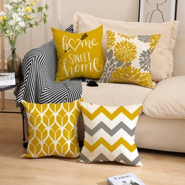 CLVEDU 4Pack Pillow Covers 18x18In Throw Pillow Case Cushion Covers Colorful Printed Throw Pillow Covers, Pillow Case Cushion for Home Couch Sofa Decorative, Gifts 45x45cm(Style52)