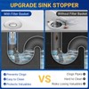 2PCS Bathroom Sink Stopper Strainer, Pop-Up Bathroom Sink Drain Strainer